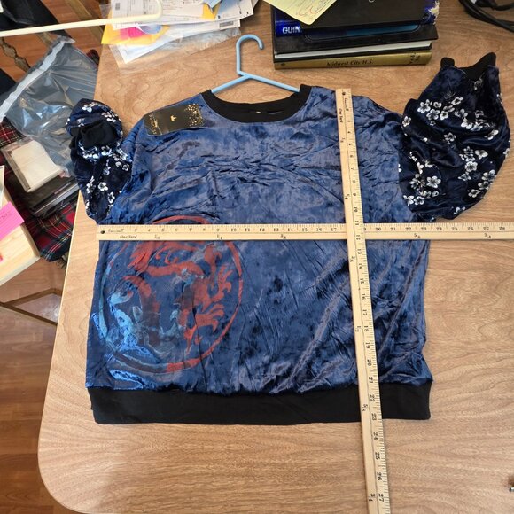 SOLD Disney Princess Women Asian Inspired Velour Top Floral XXL - Picture 13 of 16